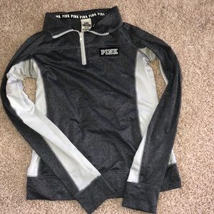 PINK Gray quarter zip